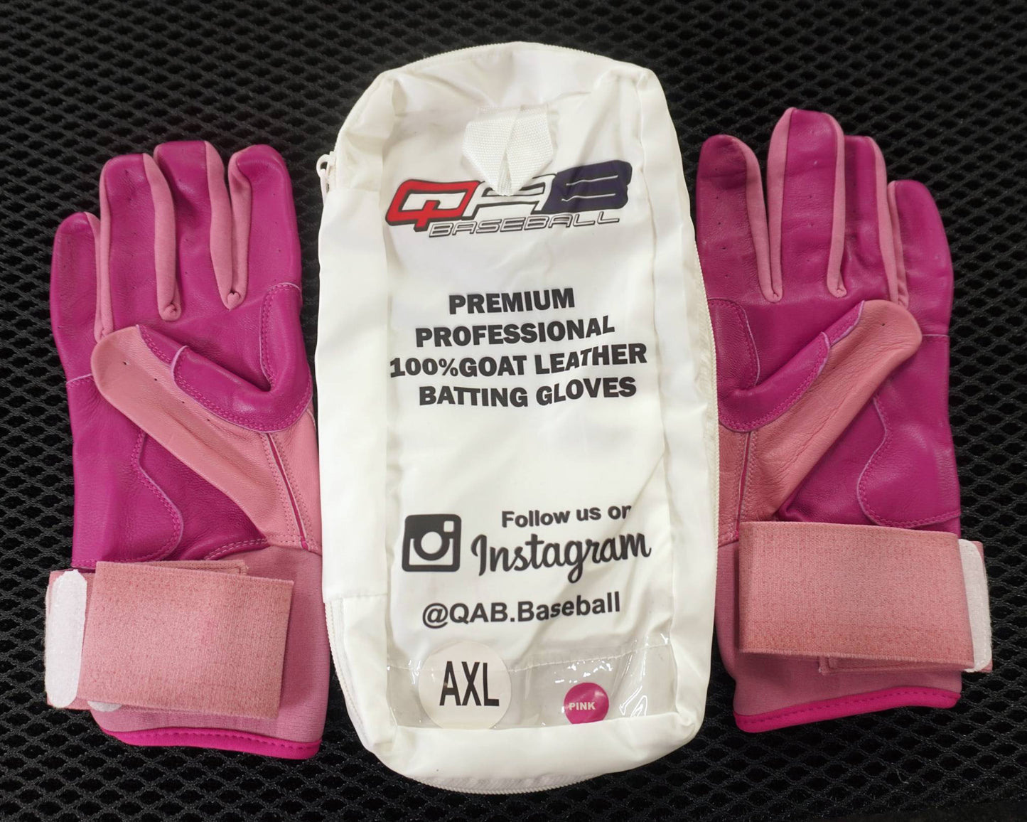 QAB Batting Gloves - Bubblegum Pink - Long Cuff